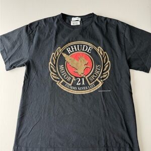 Rhude Black and Gold Graphic Tee